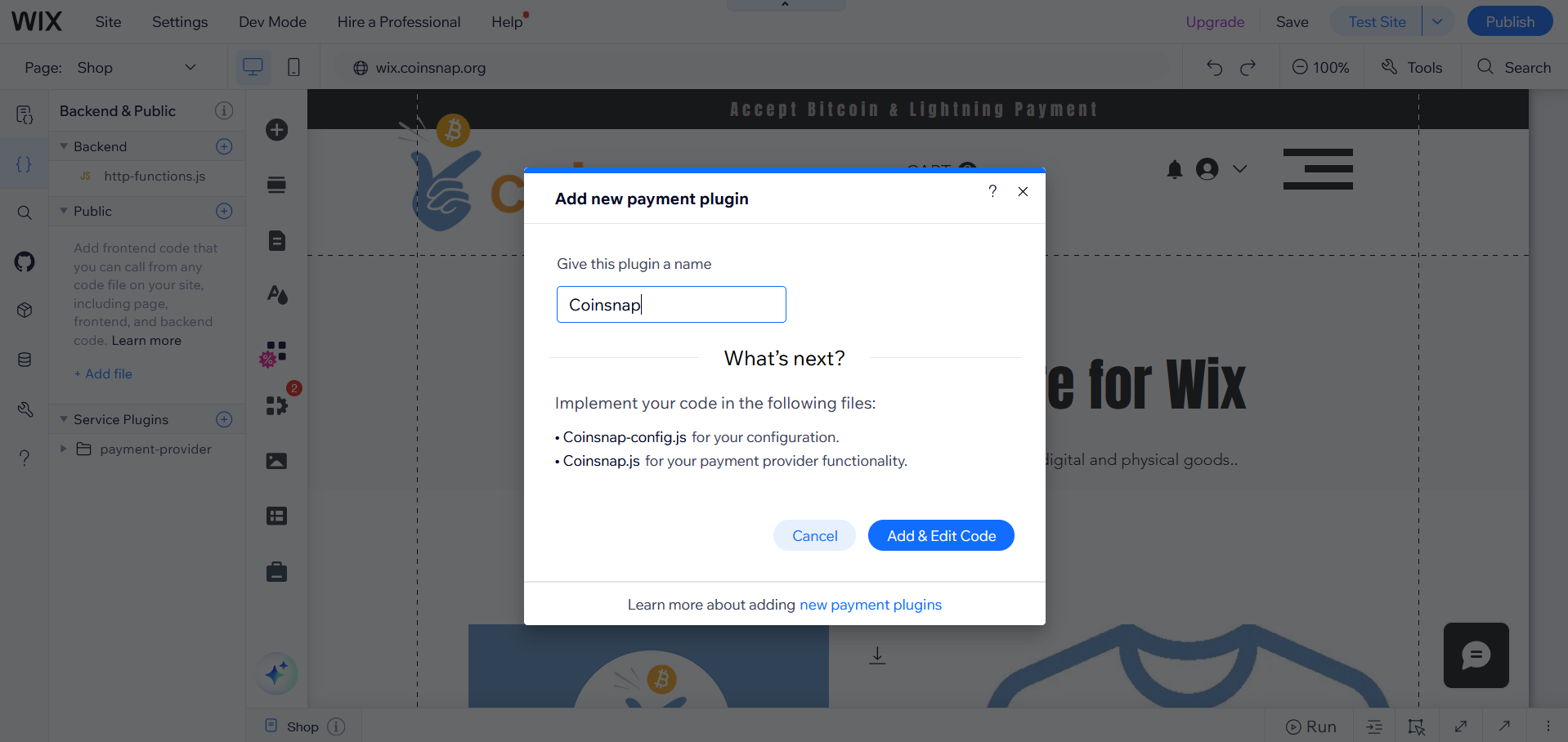 GitHub - Coinsnap/Coinsnap-for-Wix
