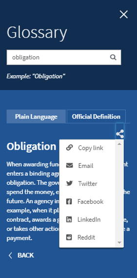 Glossary Share Icons