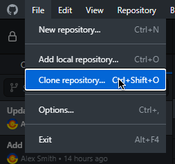 File -> Clone Repository