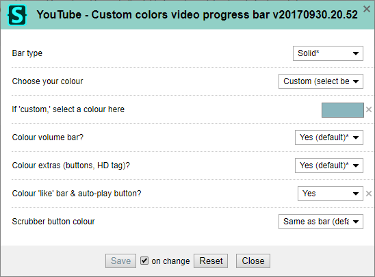 Settings for Custom Progress Bar