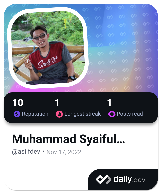 Muhammad Syaiful Anwar's Dev Card