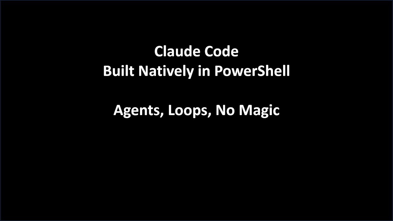 Claude Code: Built Natively in PowerShell
