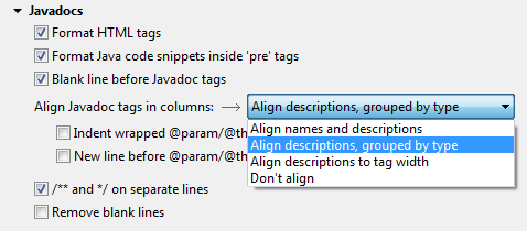 formatter javadoc prefs