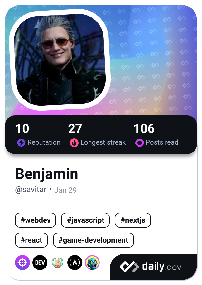 Benjamin's Dev Card