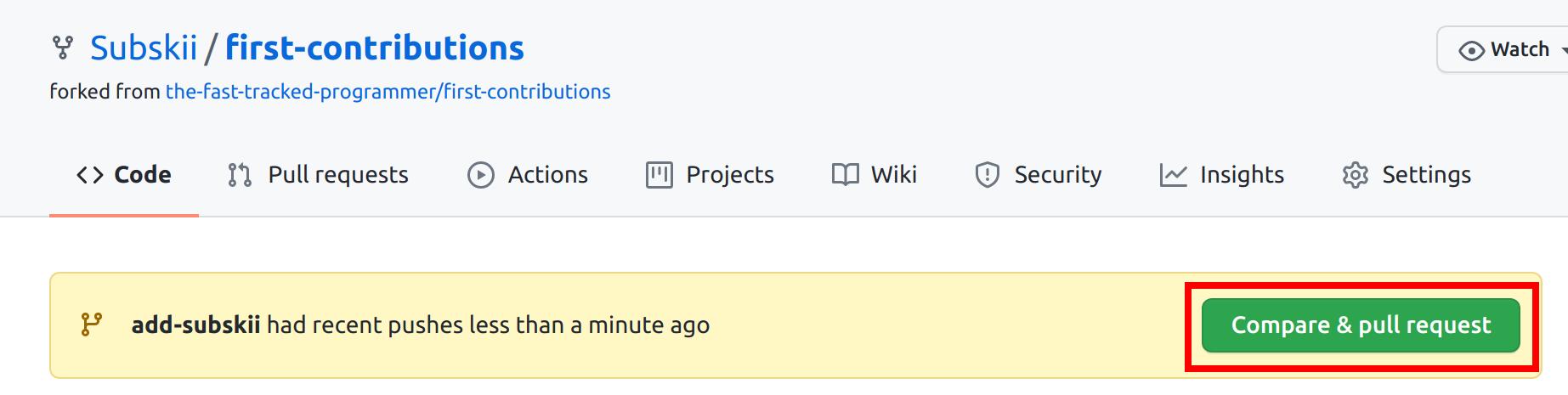 create a pull request