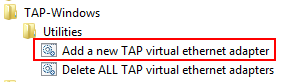 Add a new TAP virtual ethernet adapter