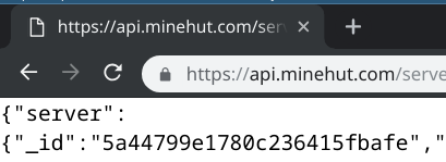 Minehut API JSON response