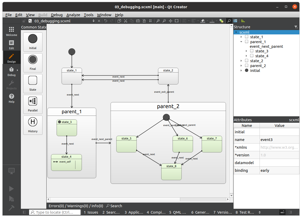 Editing HSM in Qt Creator