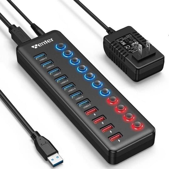 powered-usb-3-0-hub-wenter-11-port-hub-splitter-transfer-ports-4-smart-charging-ports-with-individua-1