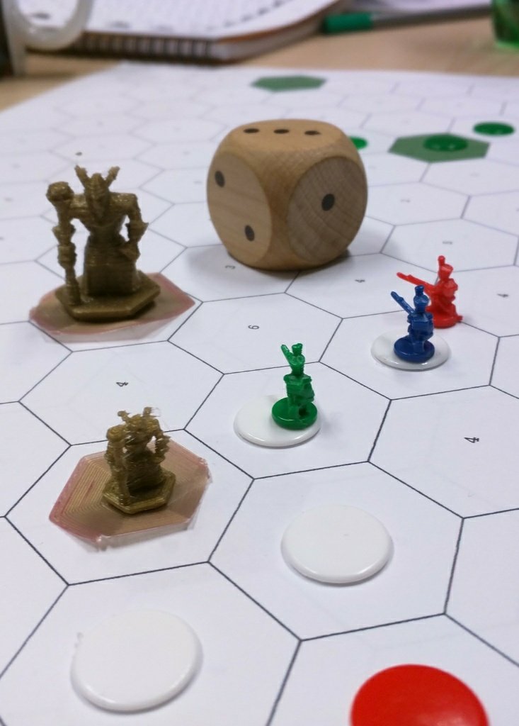 3D Printed Figures on a games board