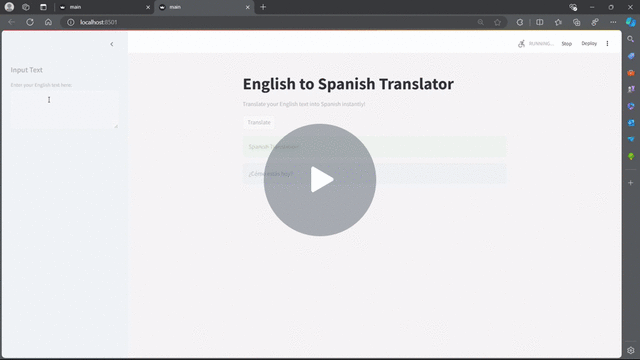 English to Spanish Translator Demo