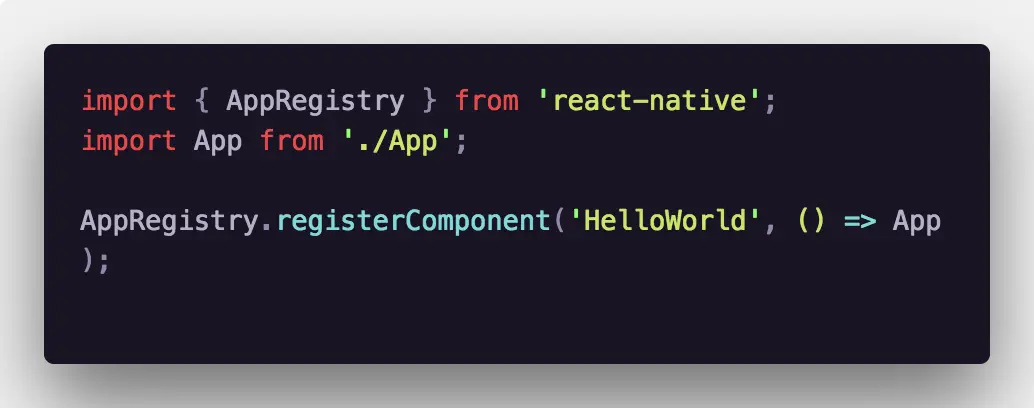 React Native AppRegistry