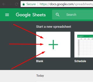 Create new spreadsheet