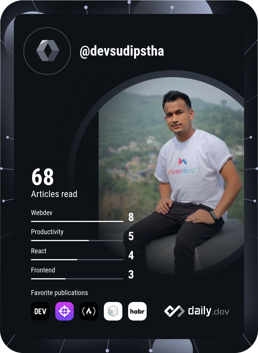 Sudip Shrestha's Dev Card