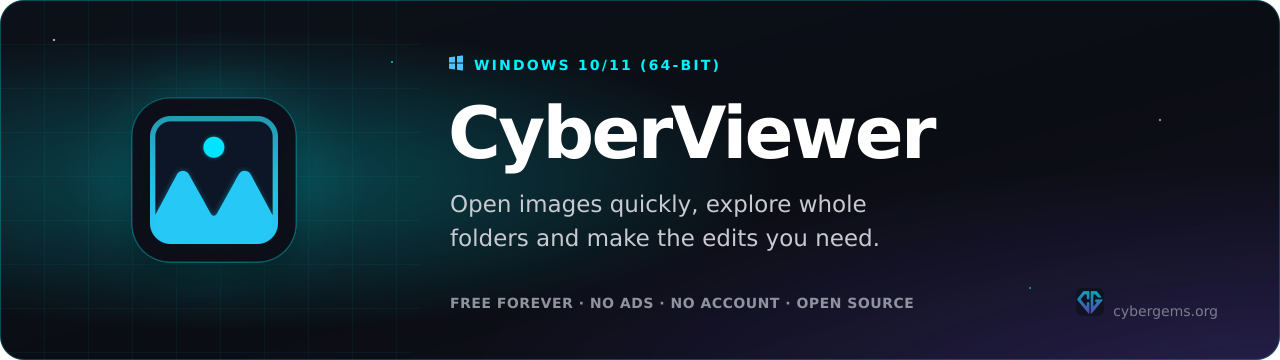 CyberViewer, a fast image viewer with essential editing tools