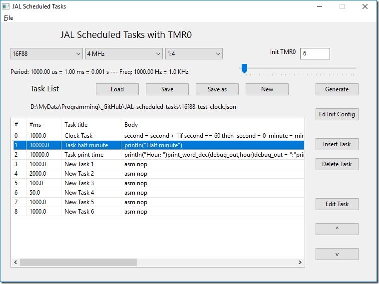 JAL Scheduled Tasks with TMR0