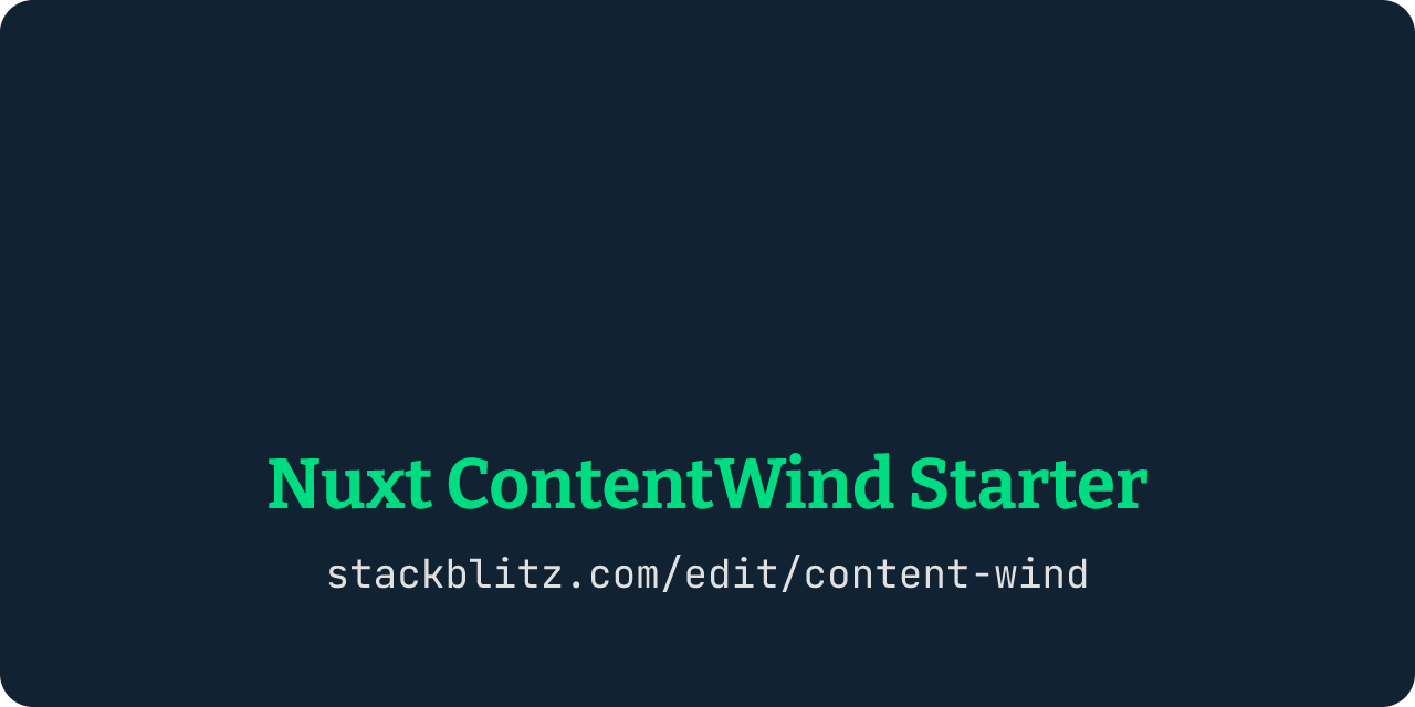 Nuxt Content Wind Starter