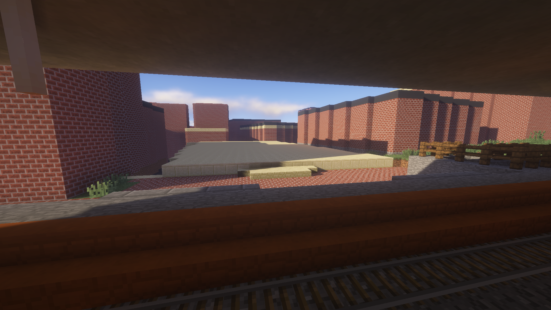 Staunton view from Amtrak station/parking garage in Minecraft