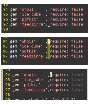 Select multiple lines in position with Vim