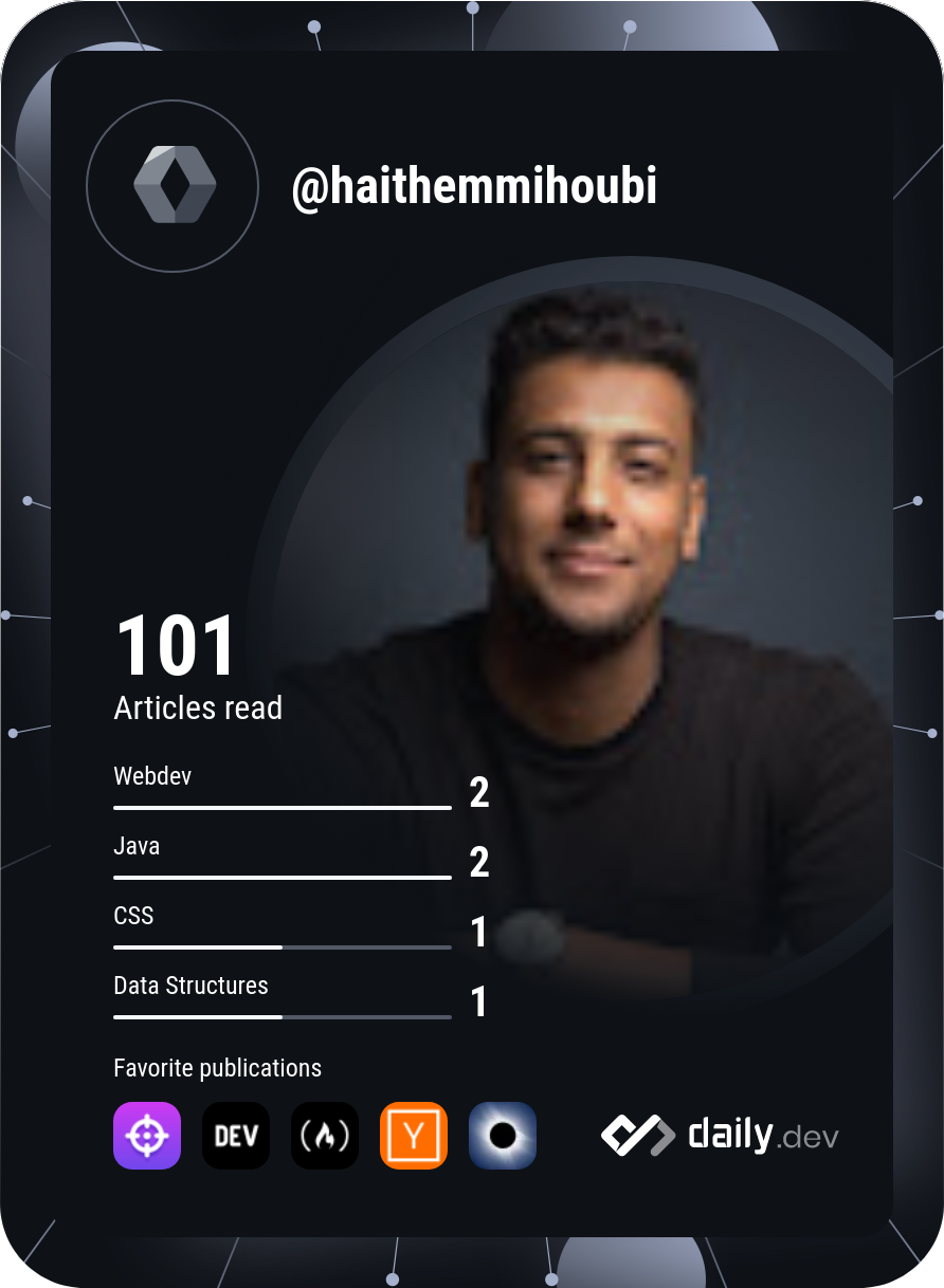 Haithem Mihoubi's Dev Card