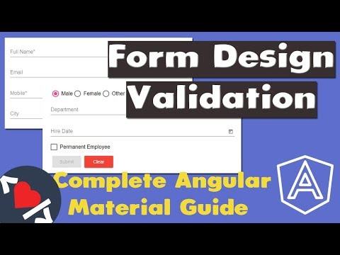 Video Tutorial for Angular Material Form Design