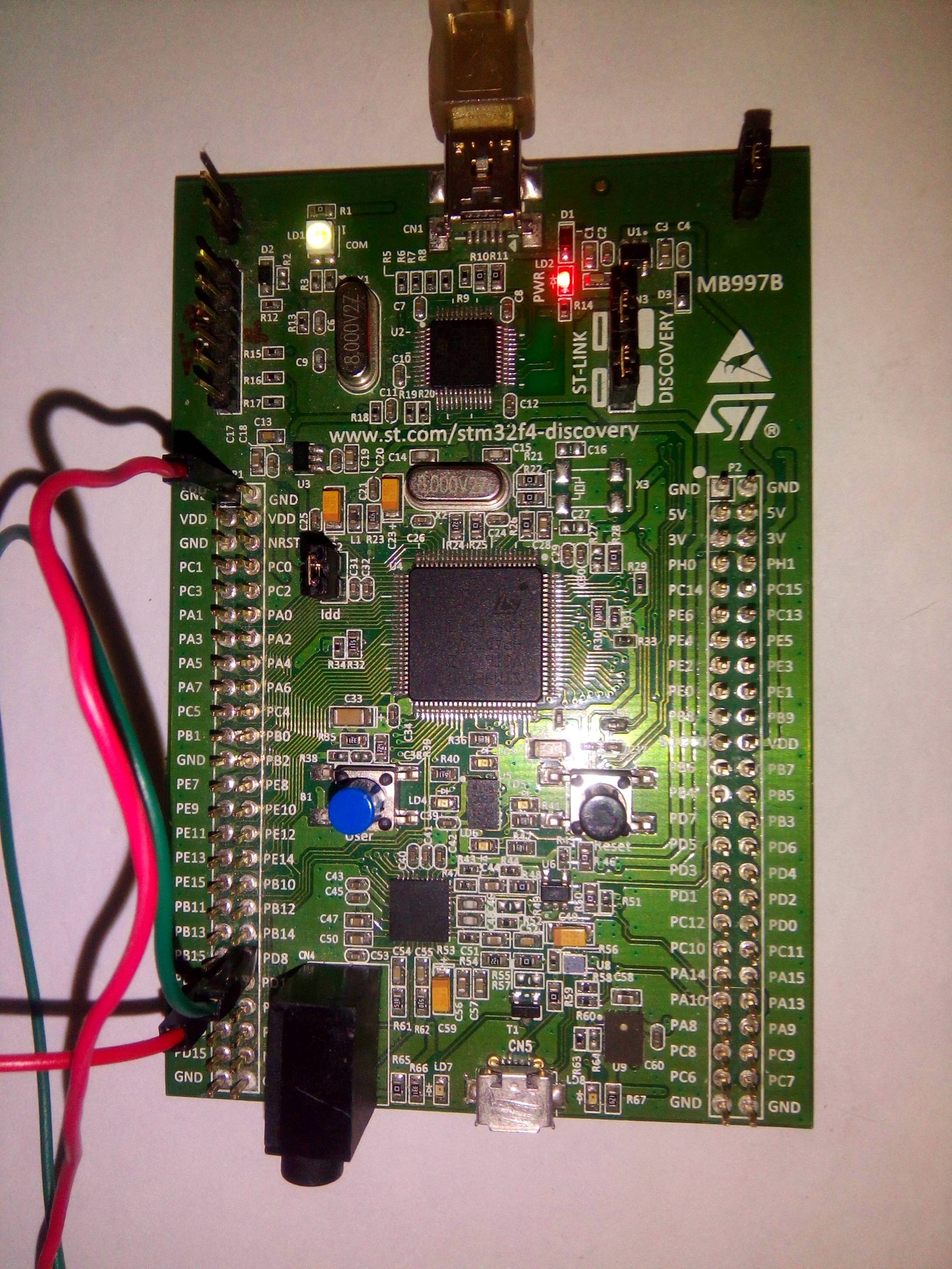 UART wiring for stm32f4discovery EXTI example
