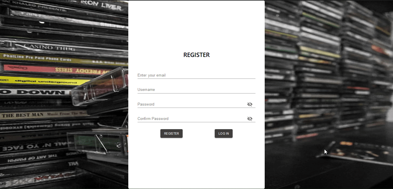 Log in and register feature