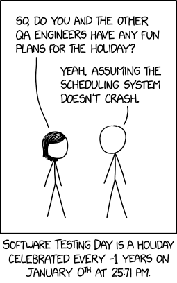 xkcd #2928 "Software Testing Day"