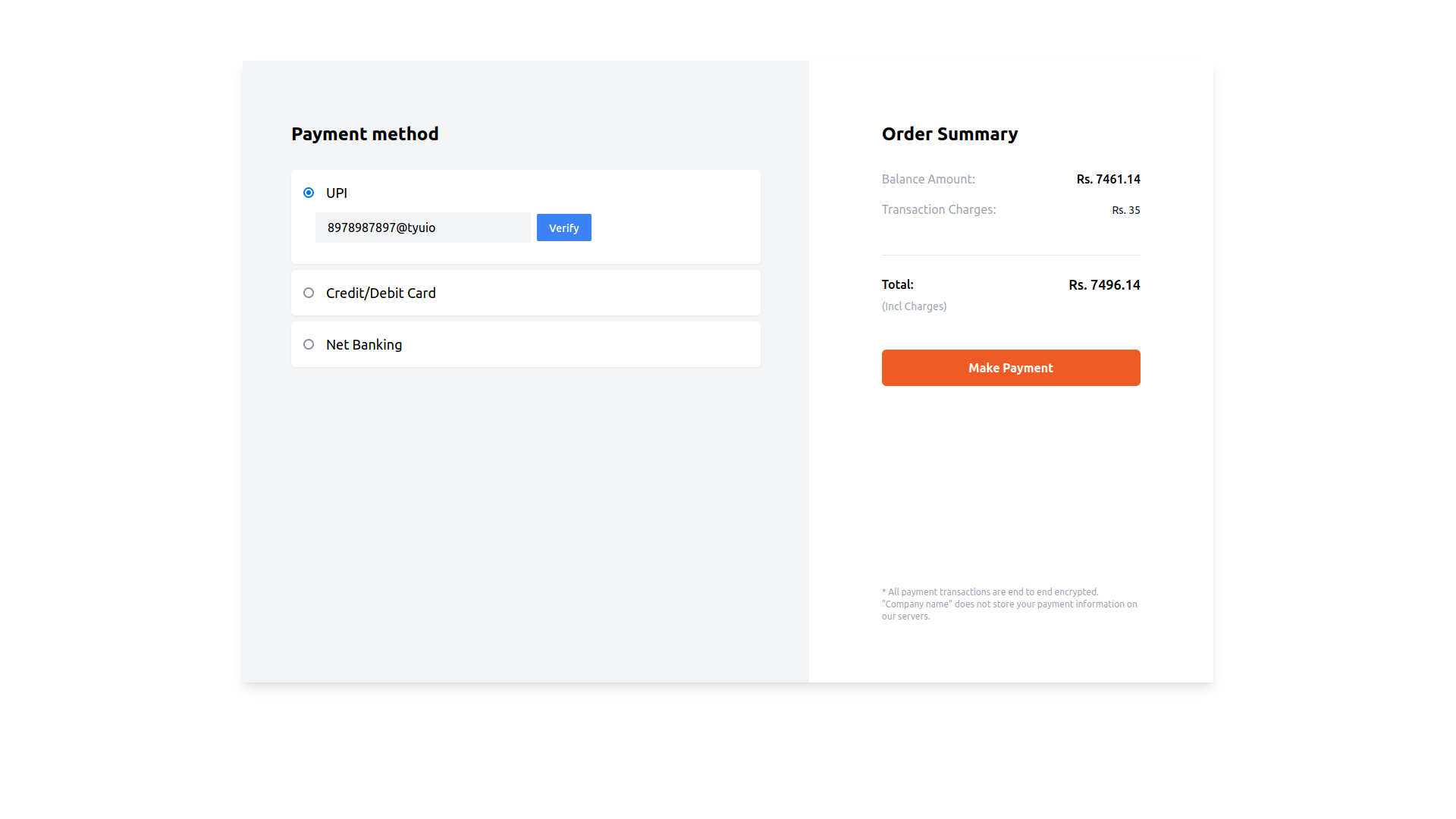 Payment Page