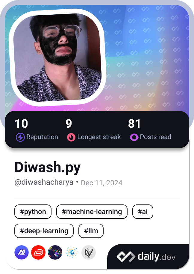 Diwash acharya's Dev Card