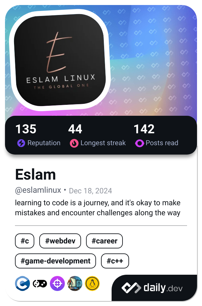 Eslam's Dev Card