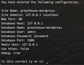 Confirm configuration values