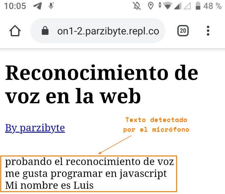 Probando reconocimiento de voz en el navegador con webkitSpeechRecognition