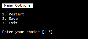 Bash Menus - Menu 1