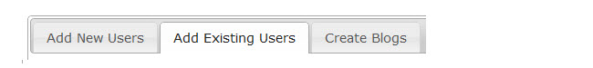 Existing user tab