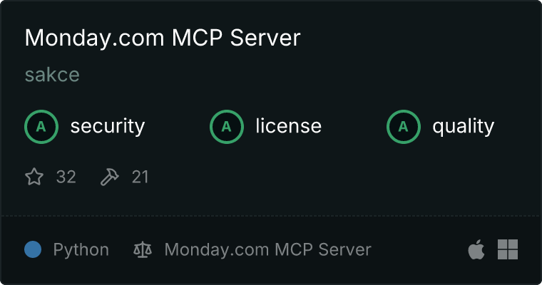 Monday.com Server MCP server
