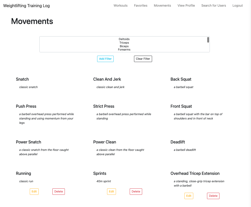 movements index