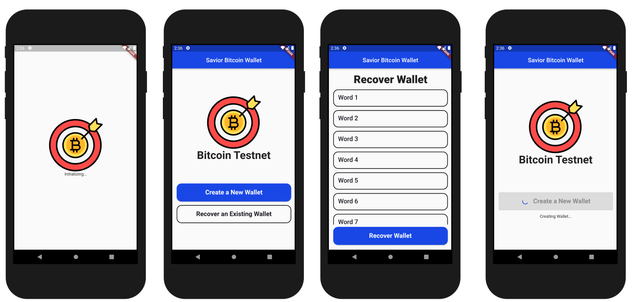 Savior Bitcoin Wallet Screen Specification 1
