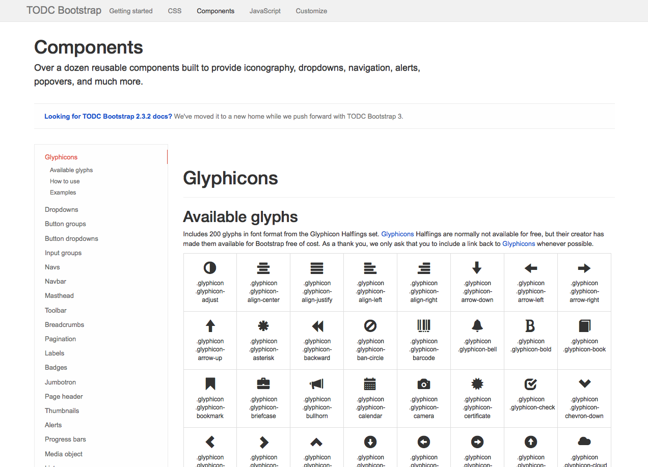 components todc bootstrap