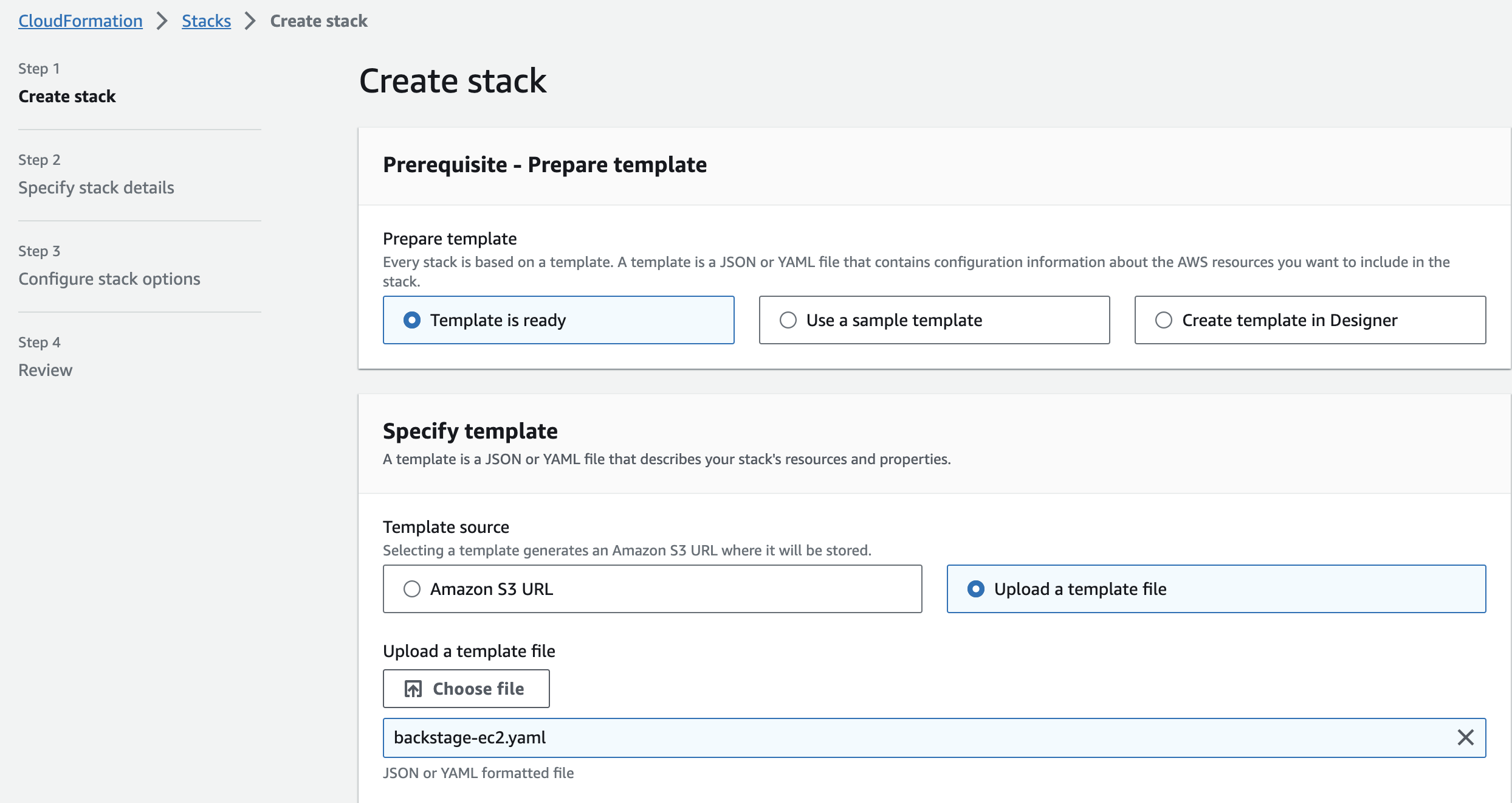 Select the YAML file