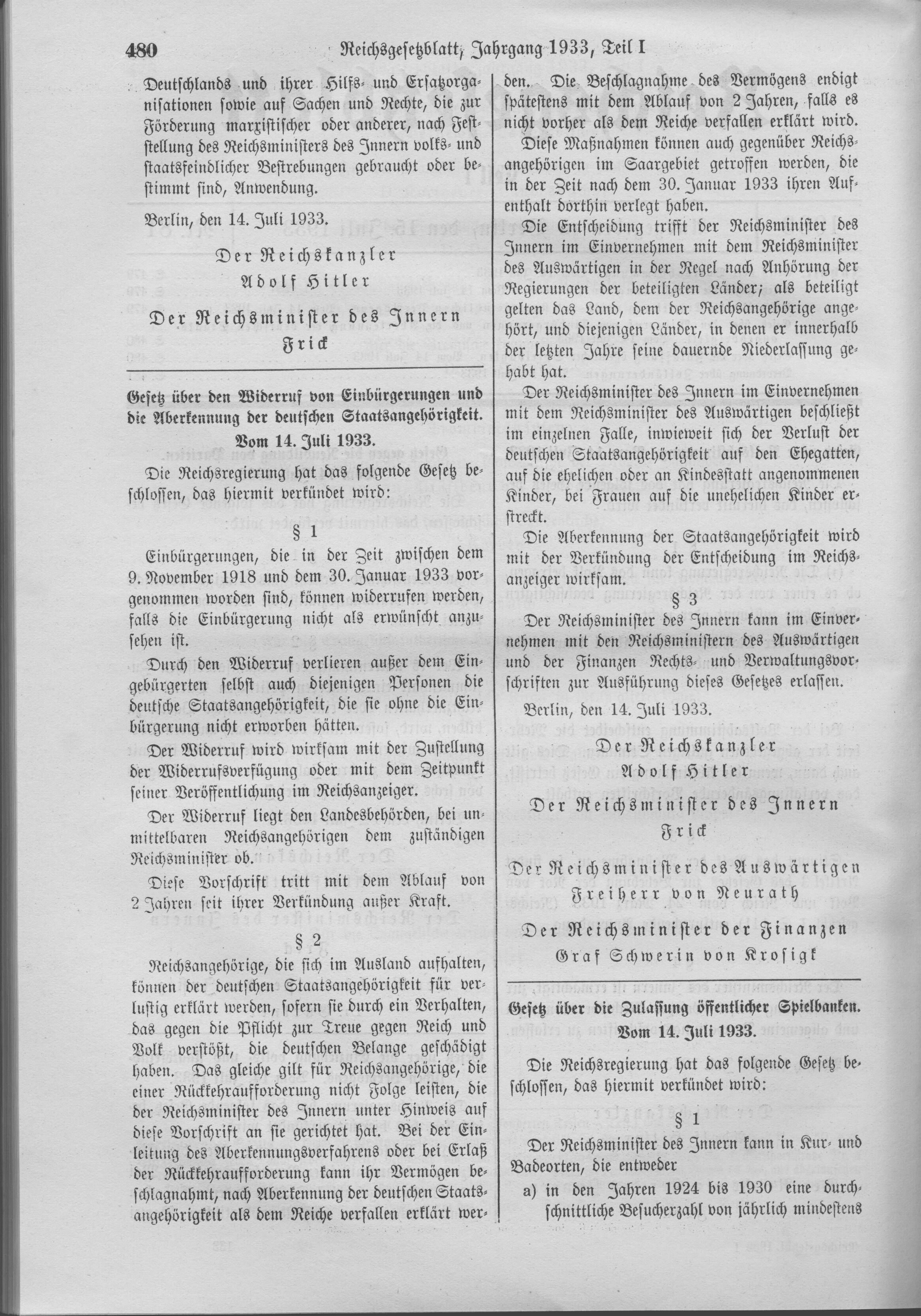 Reichsgesetzblatt I 1933 Nr. 81 S. 480