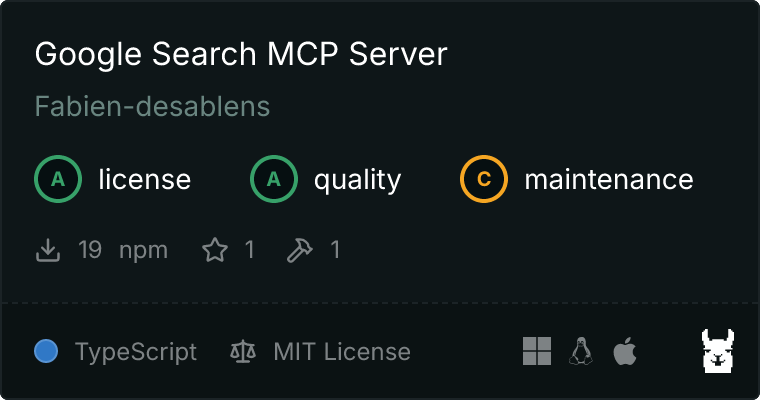 GitHub - Fabien-desablens/google-search-mcp: MCP server for Google ...