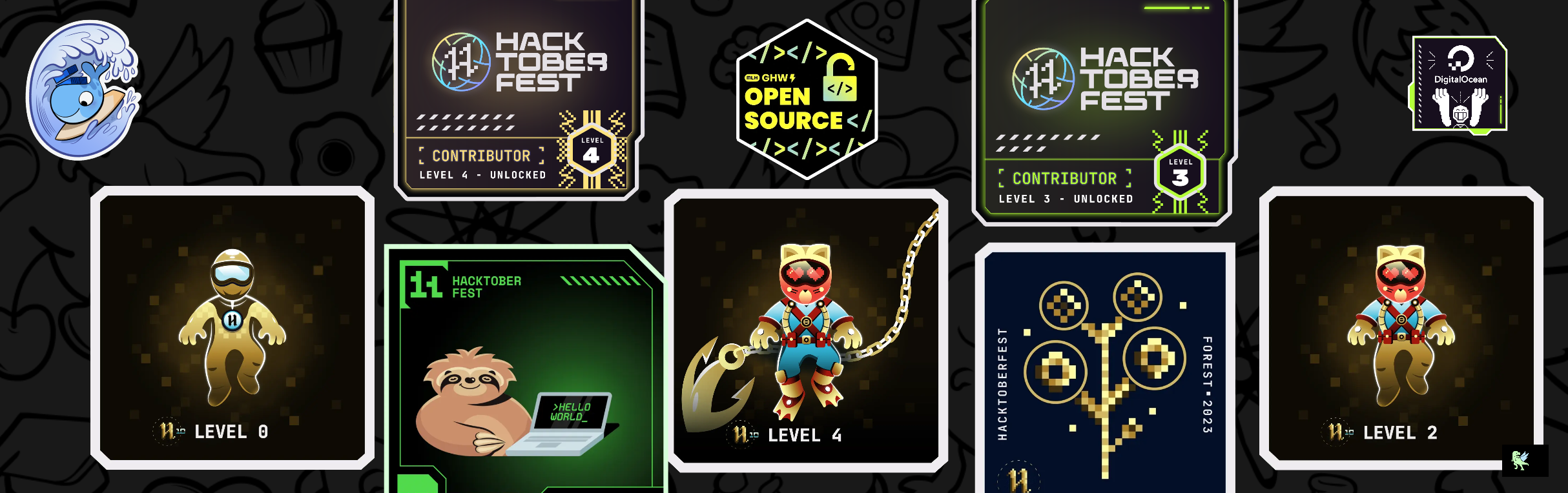 An image of @ayusharma's Holopin badges, which is a link to view their full Holopin profile