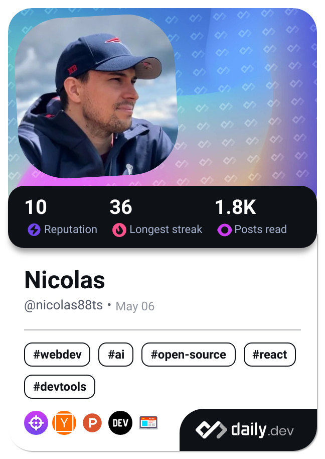 Nicolas's Dev Card