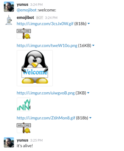 Image of emojibot in action