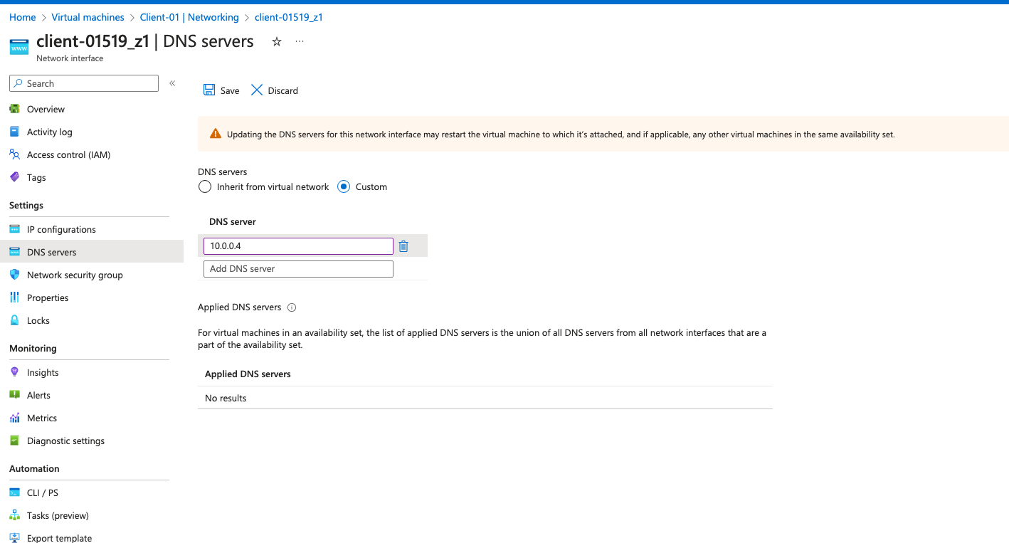 Change the DNS IP Address