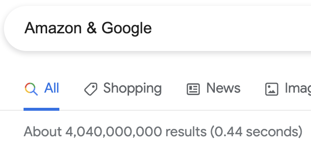 Amazon & Google - Google Search - About 4,040,000,000 results (0.44 seconds)