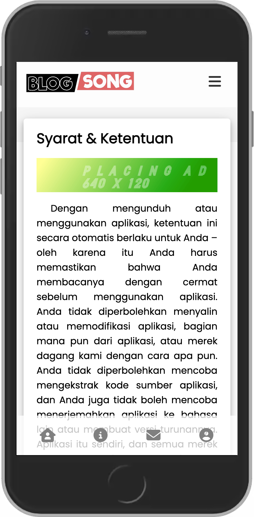 Blog Song | Screenshot Mobile