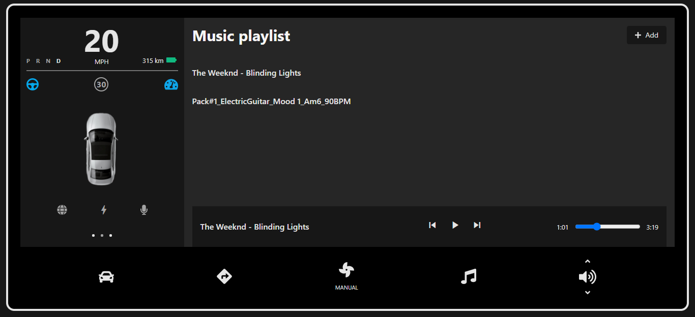 Music playlist UI