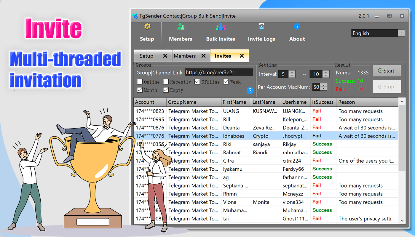 Telegram TgSender-Multi-threaded bulk invite